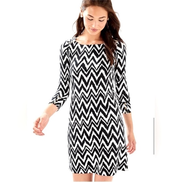 Lilly Pulitzer Sophie UPF 50 Onyx Get Your Chev On Solsafe Tunic Dress XXS - Picture 1 of 11